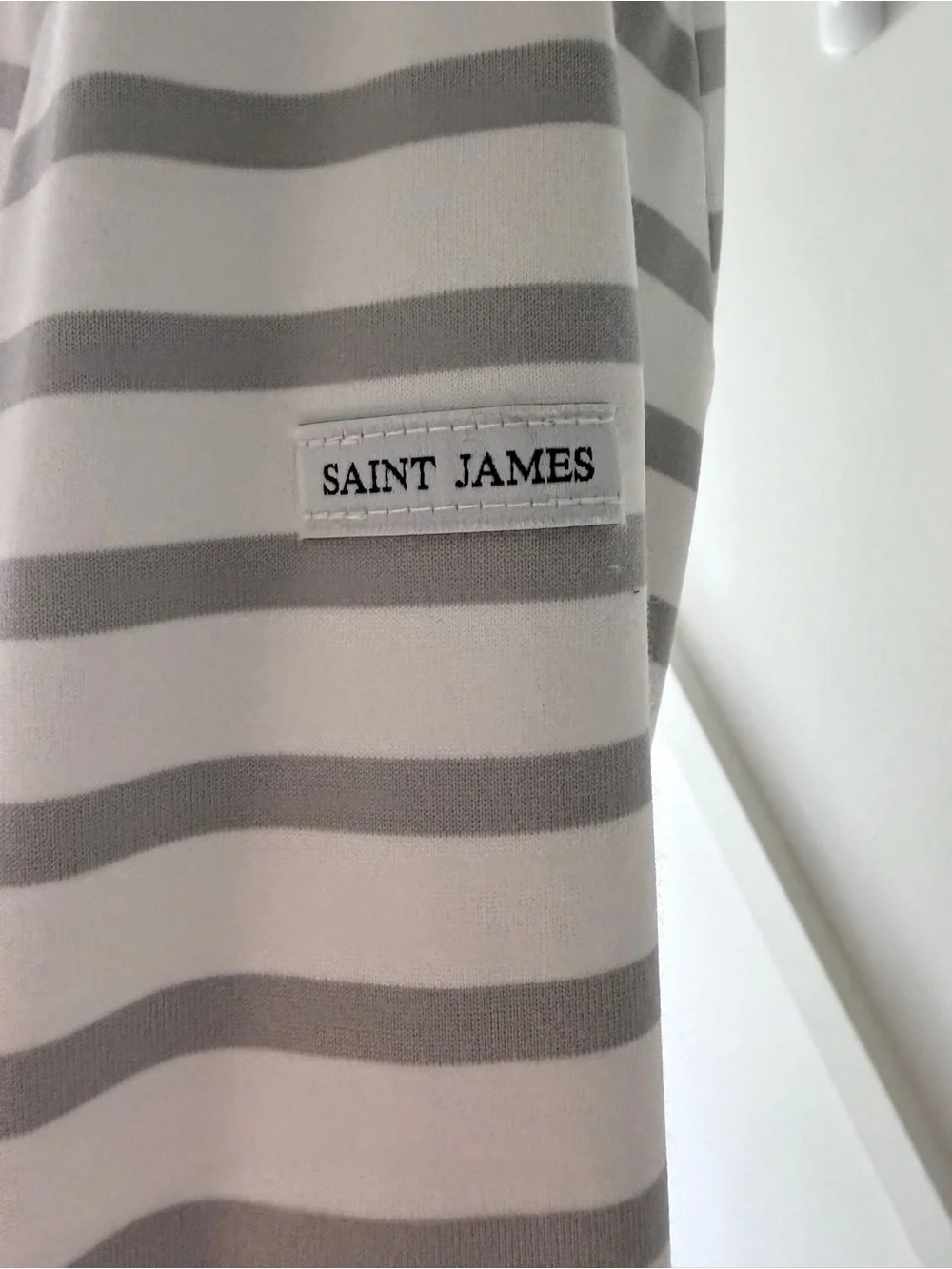 Saint James Breton Stripe Top NWT Size 4 White Grey French Sailor Shirt - Picture 10 of 13